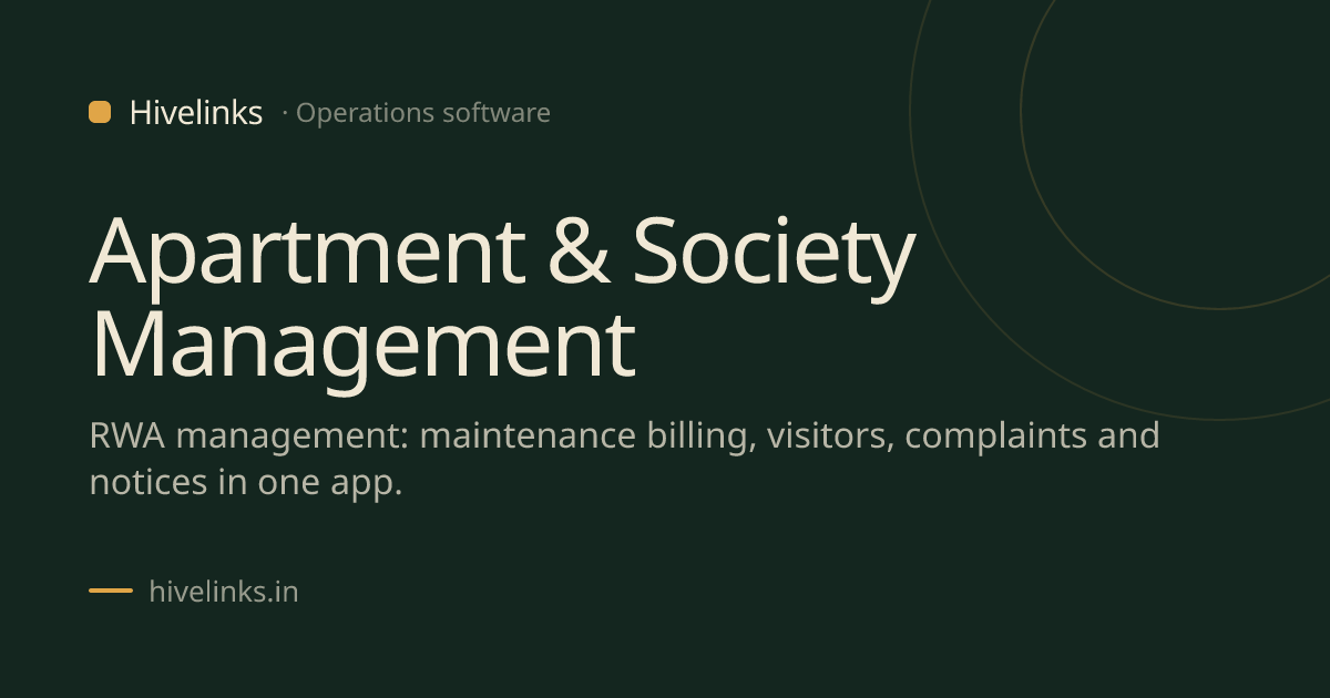 Apartment & Society Management App | Hivelinks