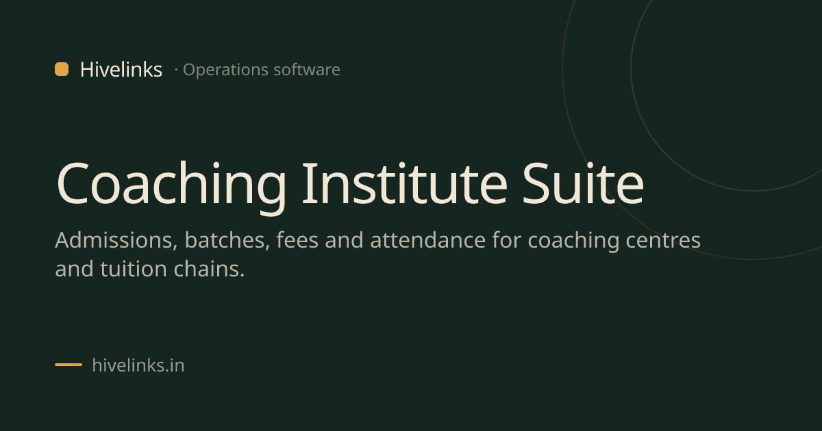 Coaching Institute Management Software | Hivelinks