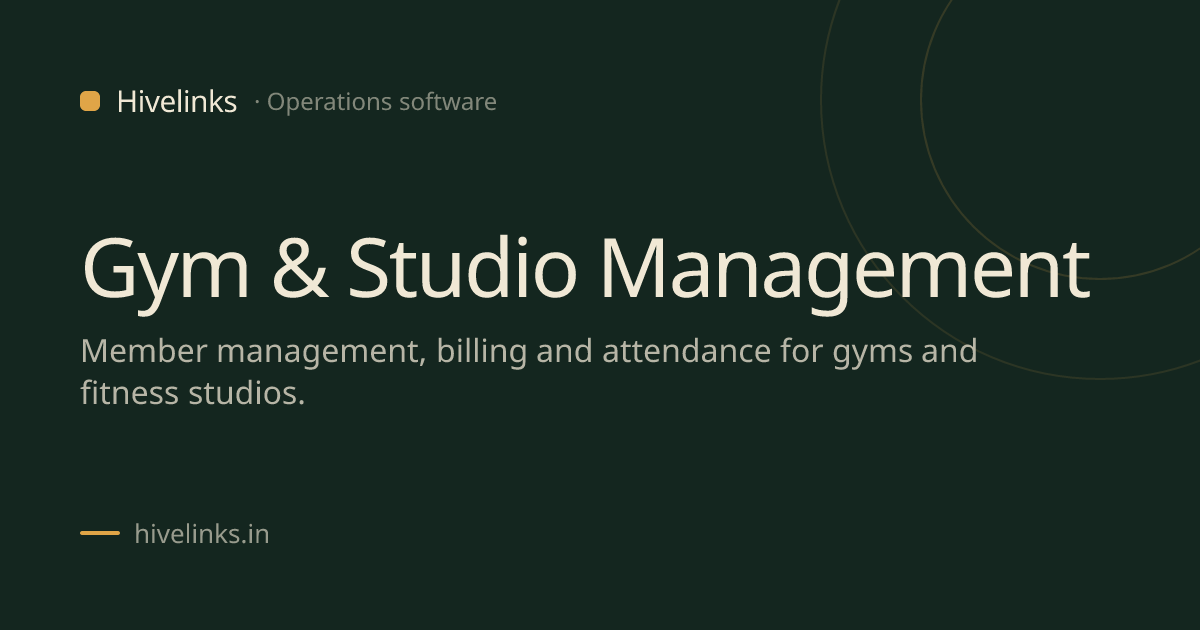 Gym & Fitness Studio Management Software | Hivelinks