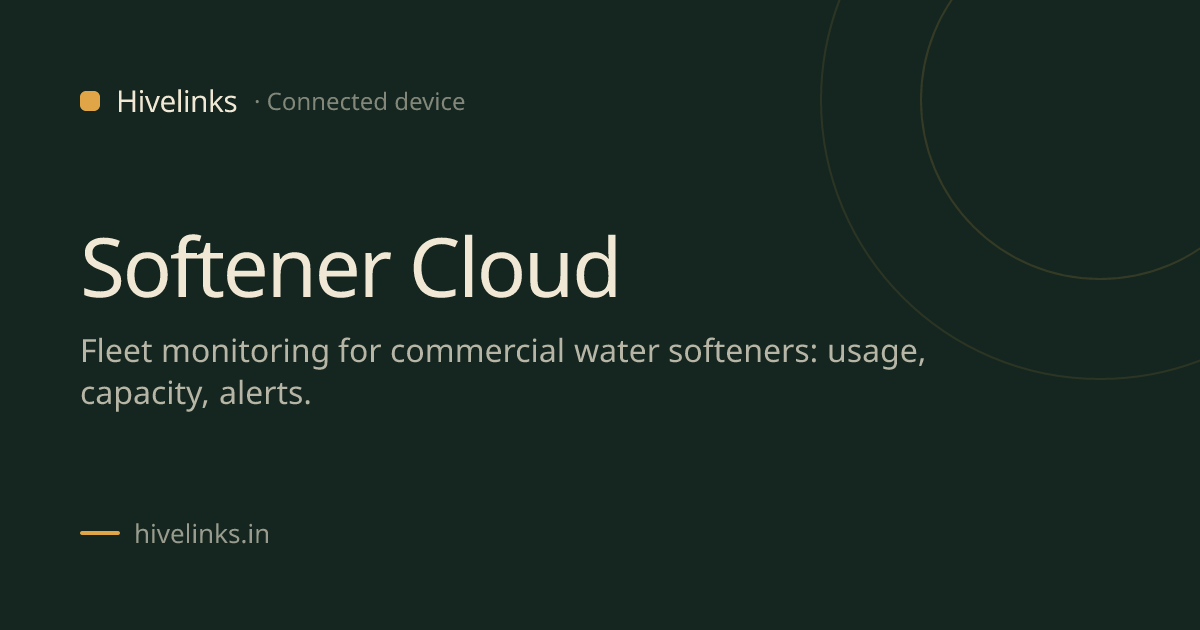 Water Softener Remote Monitoring (IoT) | Hivelinks